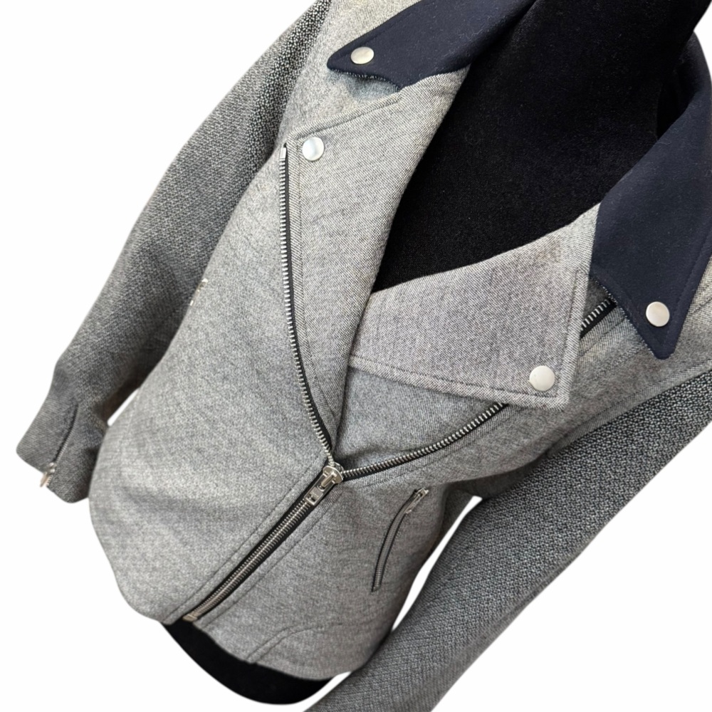 Theory Adashi K Moto Jacket Blazer Tweed Wool Quiet Luxury Business Casual Med - Picture 8 of 16